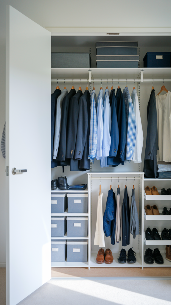 Floating shelf above closet door