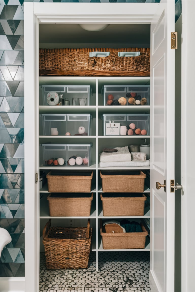Lazy Susan in bathroom closet