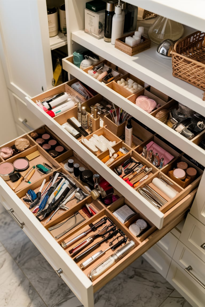 Organized bathroom closet
