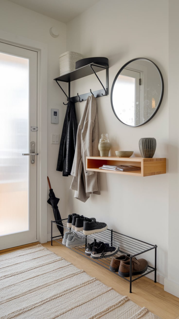 Slim console table in entryway