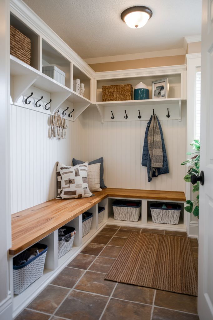 Mudroom lockers for family storage