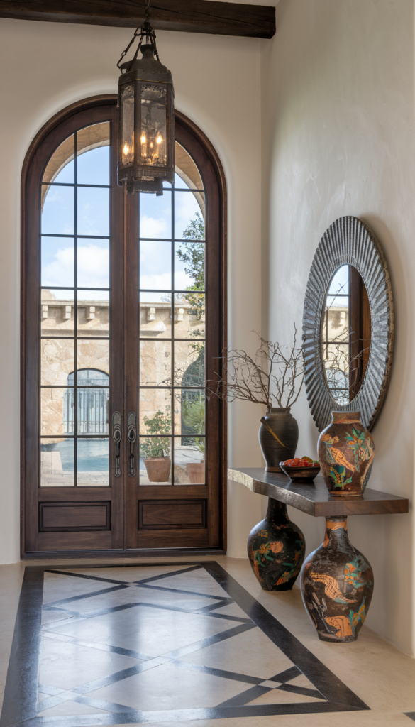Built-in hall tree with cabinetry