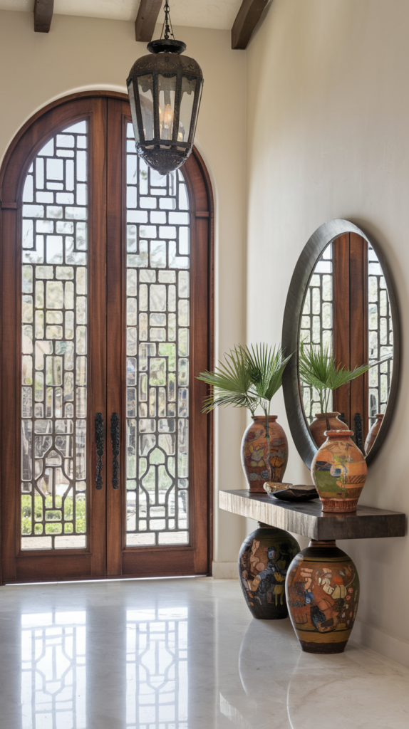 Minimalist metal frame hall tree