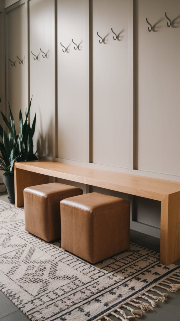 Flip-top bench hall tree with storage