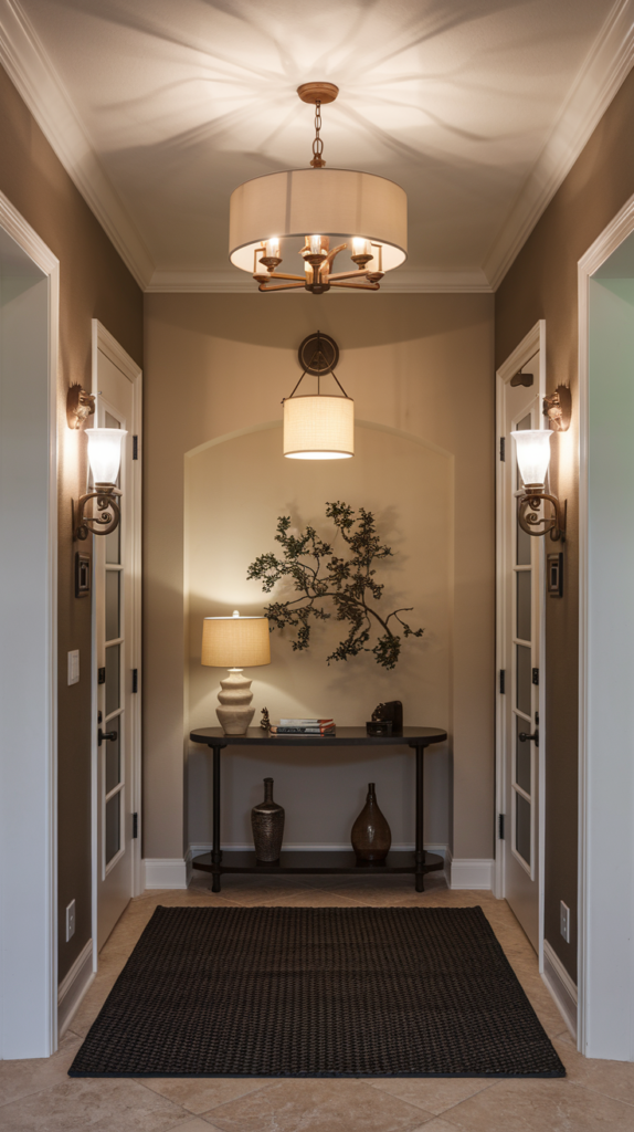 Semi-flush mount light fixture