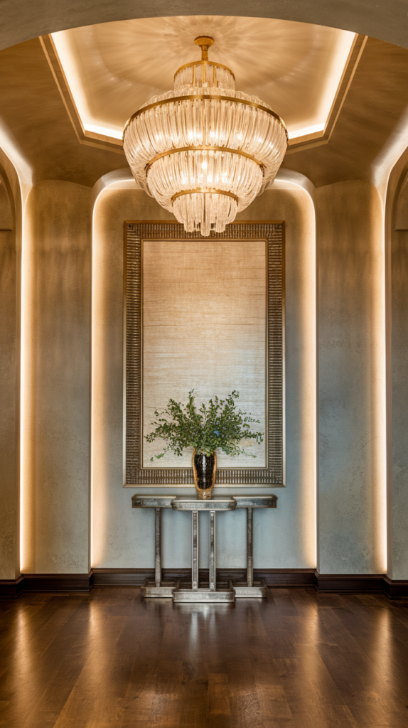 Wall sconces beside mirror