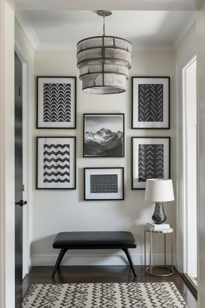 Recessed lighting in entryway