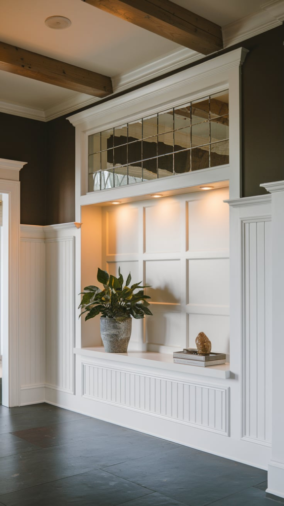Bold accent wall in entryway