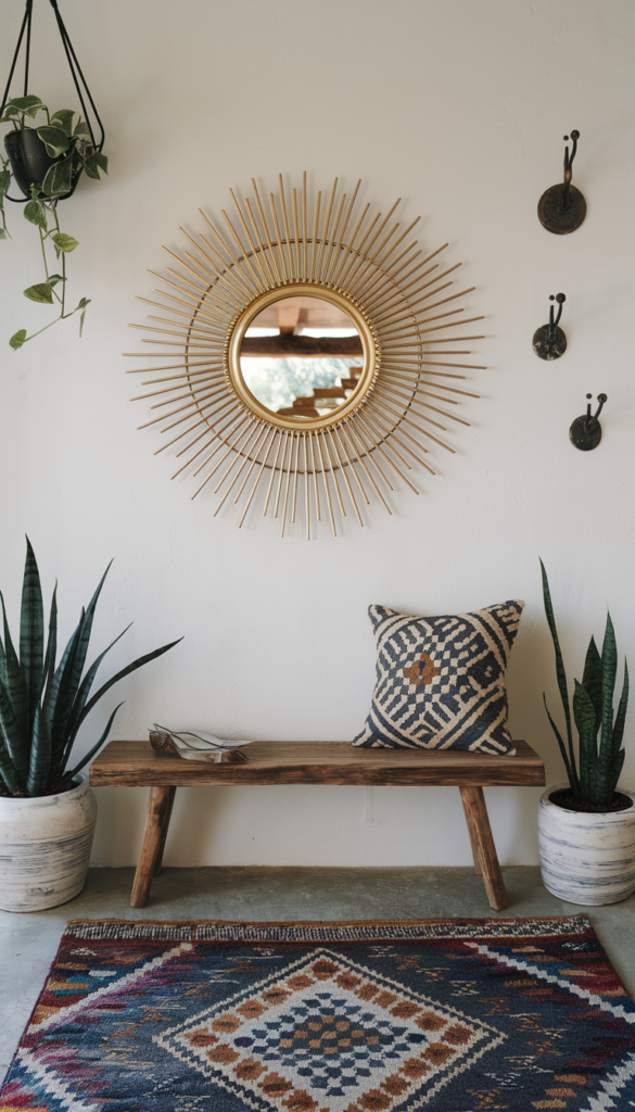Layered lighting in entryway