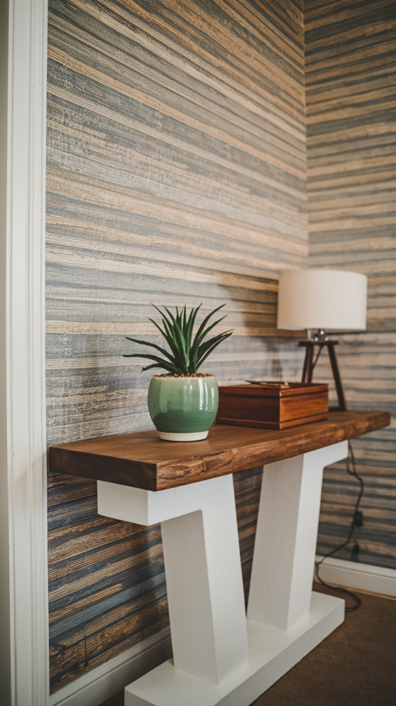 Vintage rug in entryway