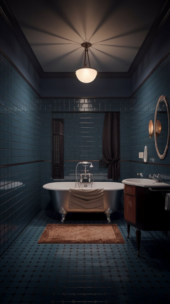 Jewel-toned powder room