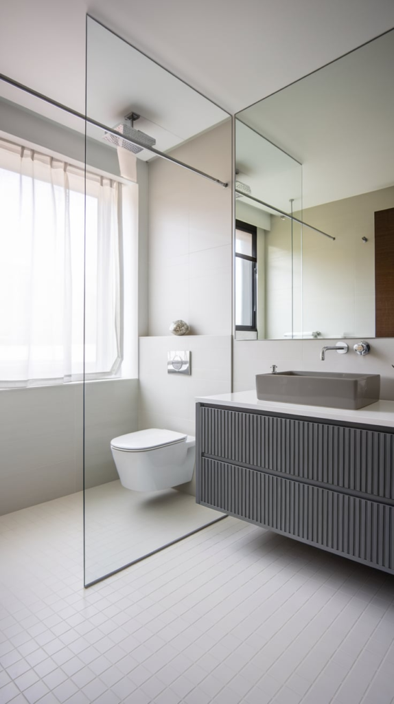 Smart storage in powder room