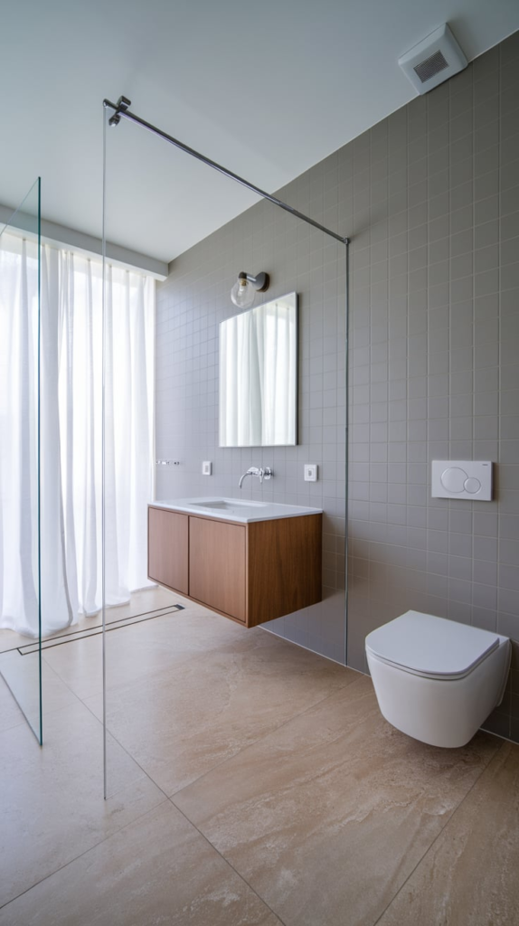 Floor-to-ceiling tiles