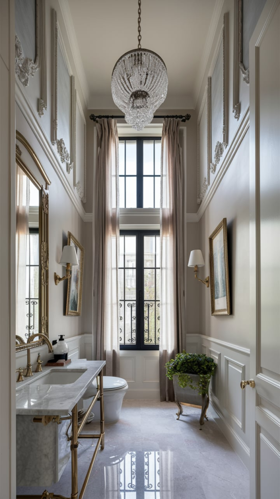 Industrial style powder room