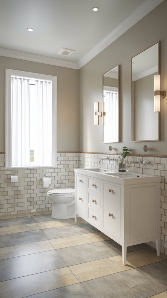 Botanical powder room decor