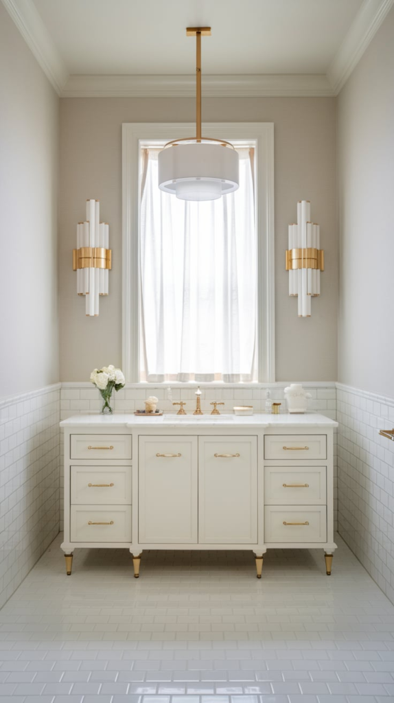 Themed powder room decor