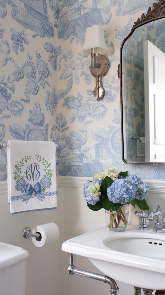 Wainscoting in powder room