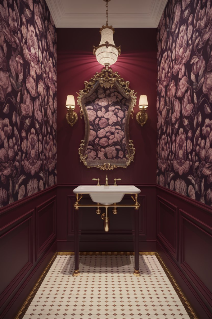 Neon sign in powder room