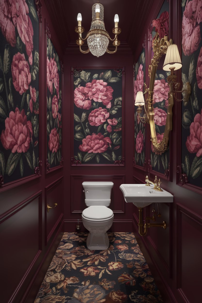 Hidden storage in powder room