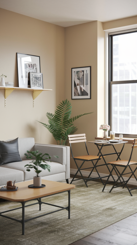 Wall-mounted drop-leaf table