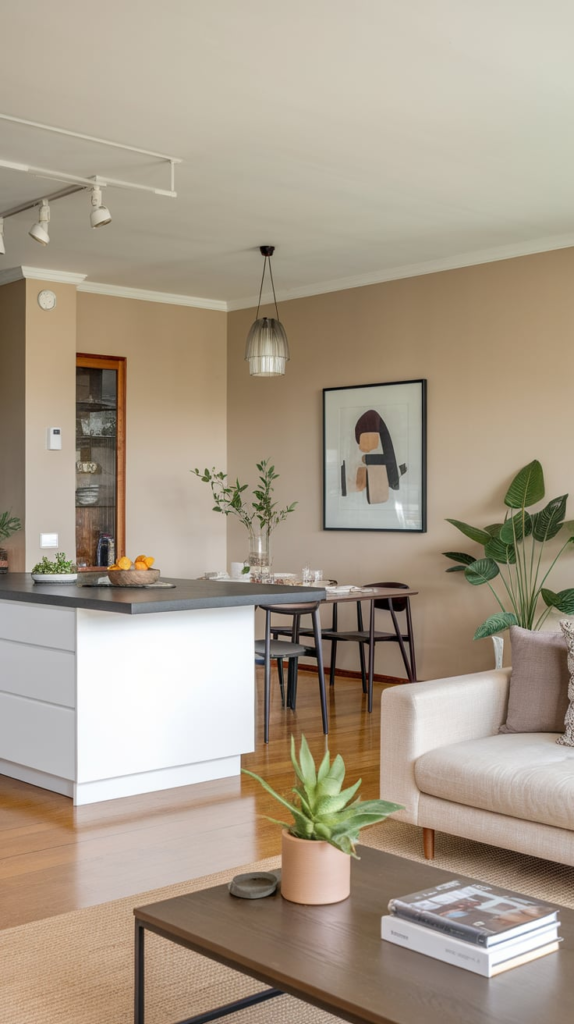 Layered textures in dining room