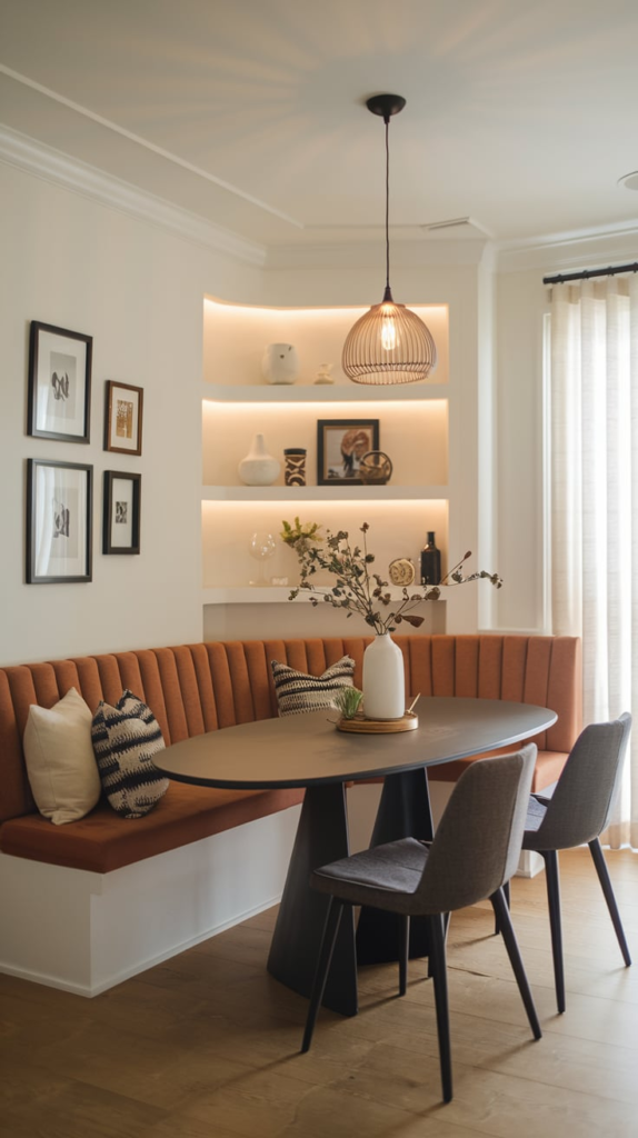 Rustic wooden beam lighting with Edison bulbs