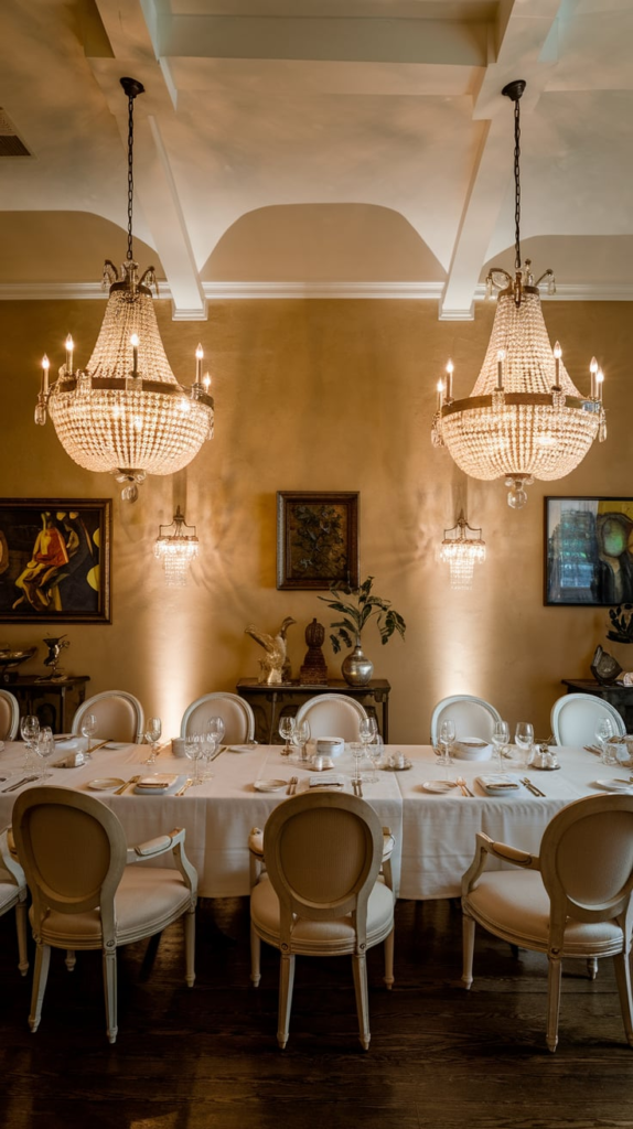 Industrial style dining room lighting