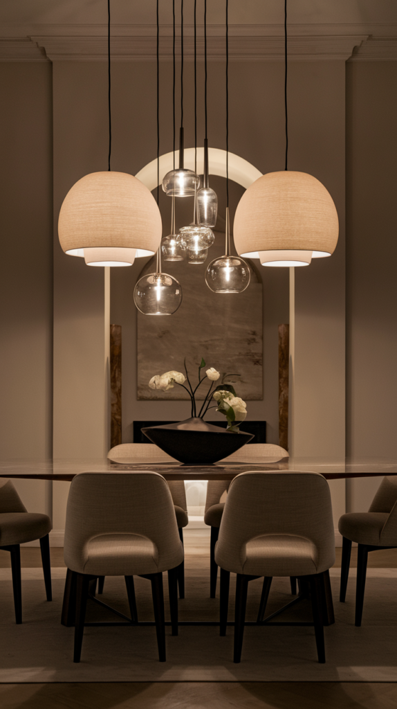 Art Deco inspired dining room lighting