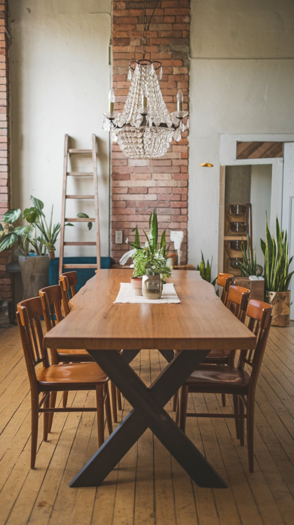 Feature wall in dining room