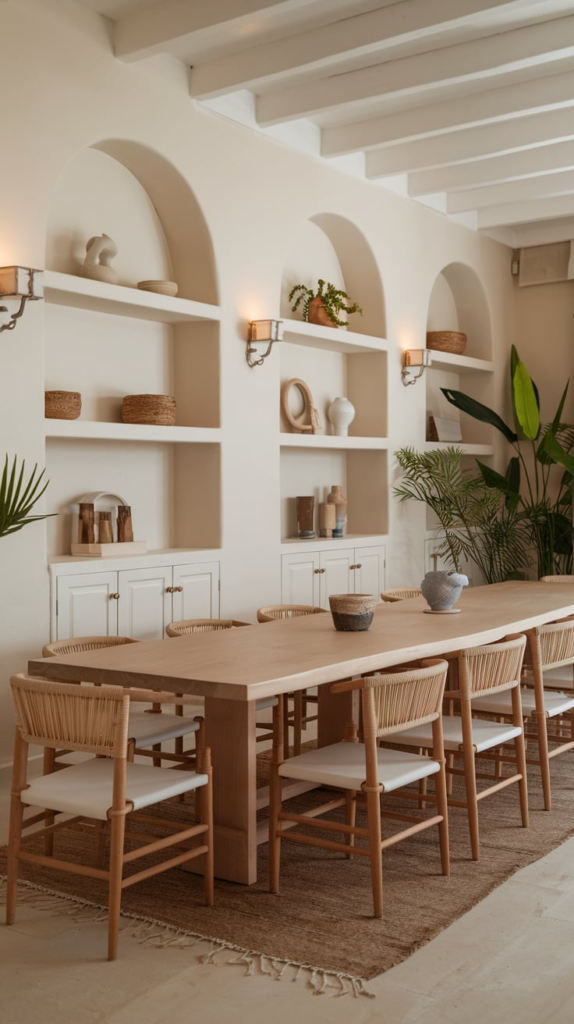 Family photos in dining room