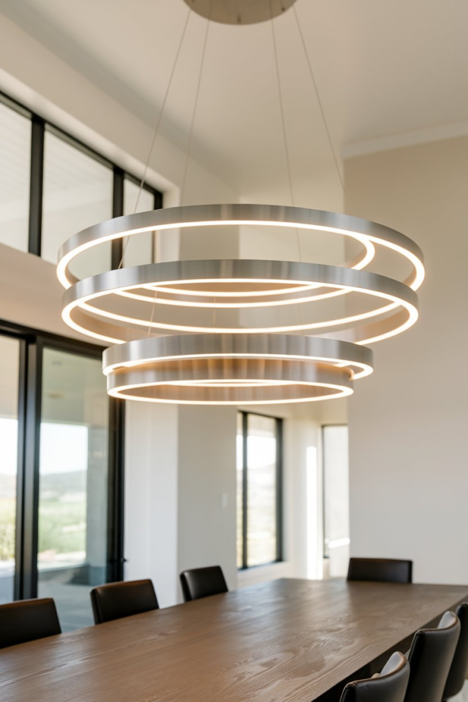 Chandelier with fabric shades