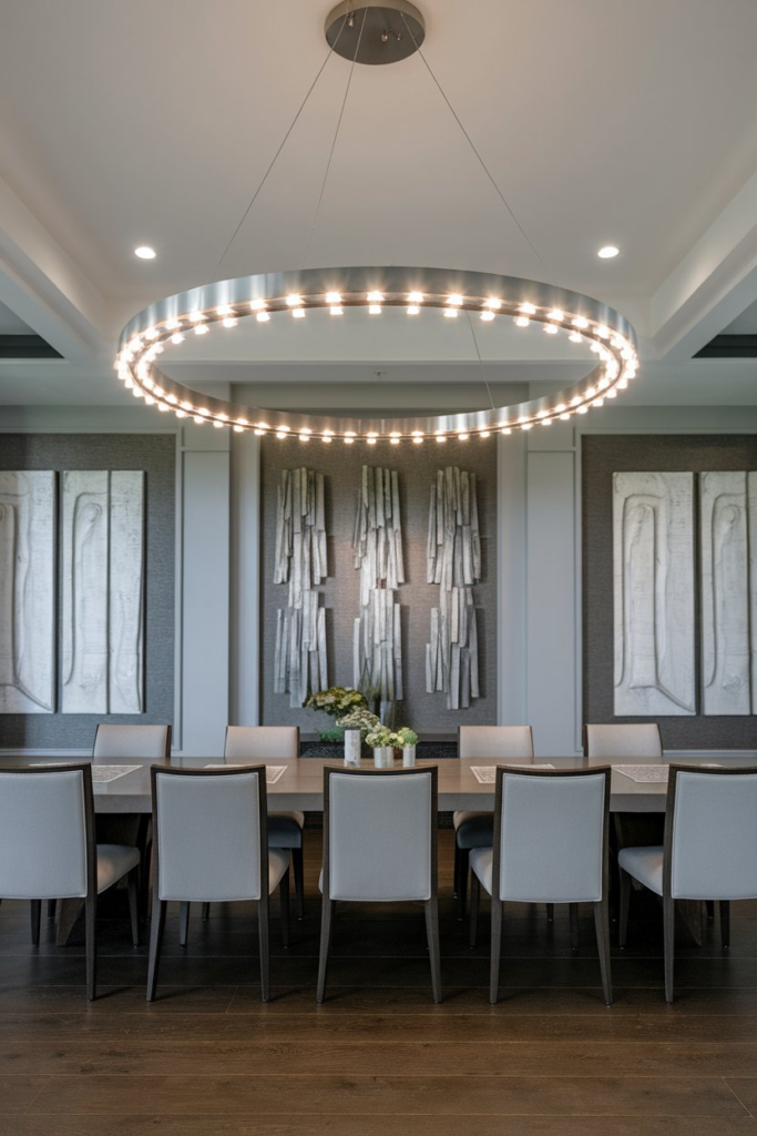 Mixed-material chandelier