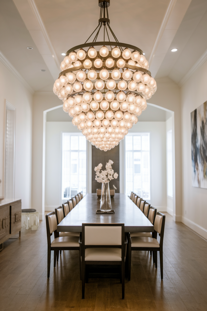 Globe-style chandelier