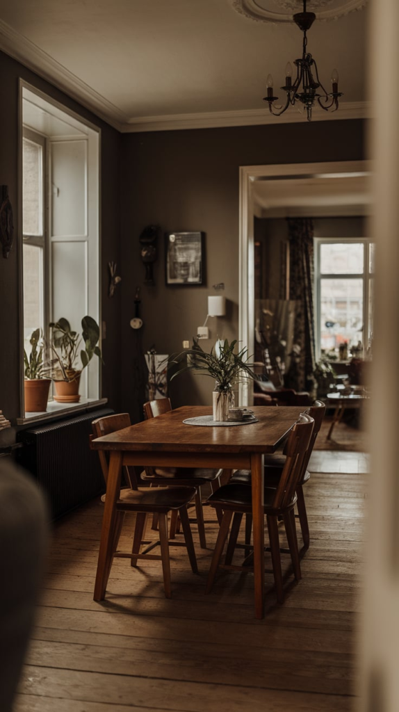 Candles on dining table