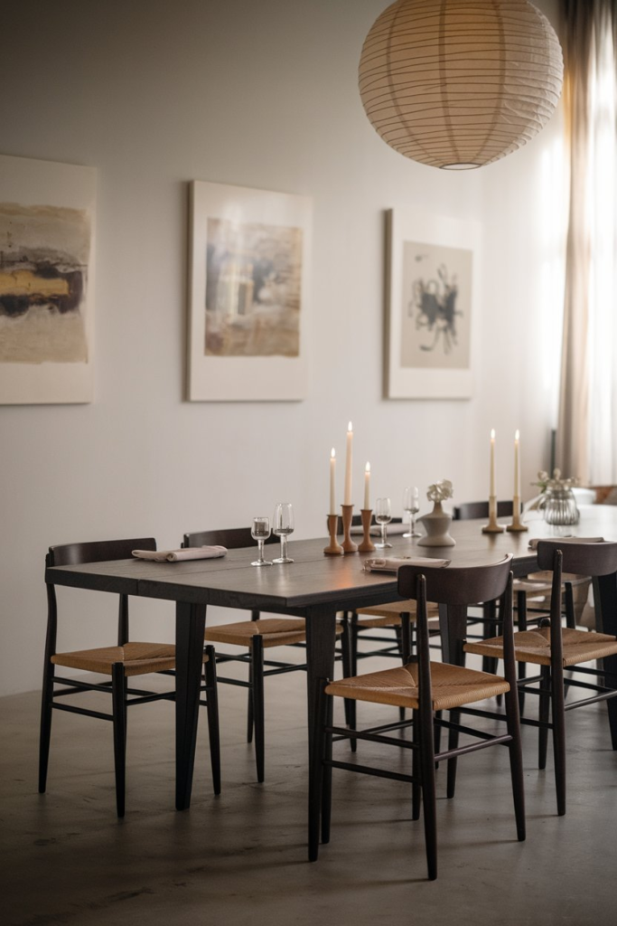 Wine rack in dining room