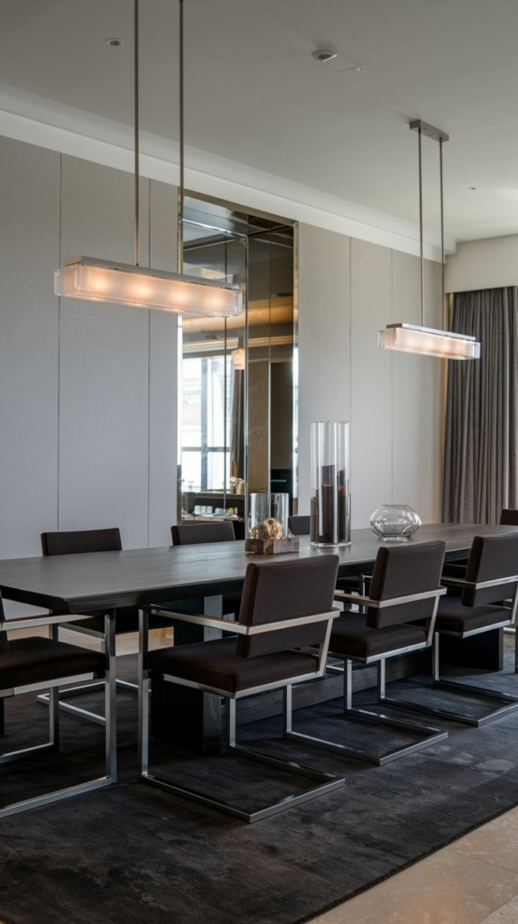 Classic wainscoting in dining room