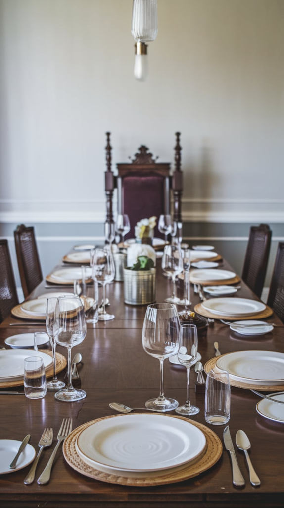 Candlelit dining room ambiance