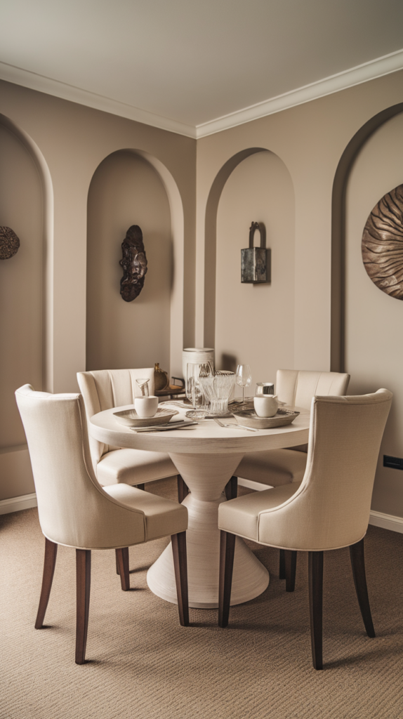 Layered textures in dining room