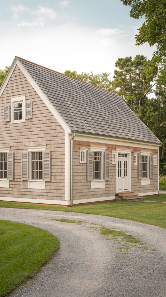 Wraparound porch on Cape Cod home