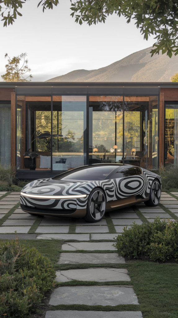 Futuristic glass Bloxburg house exterior