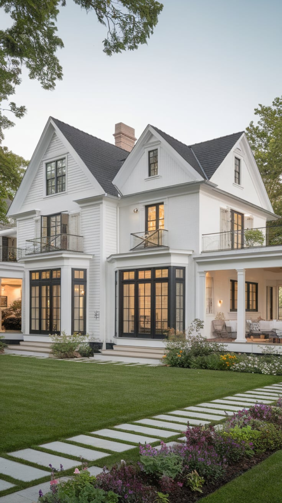 Colonial style Bloxburg house exterior