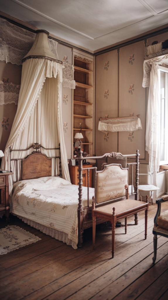 Cozy fireplace in cottage living room
