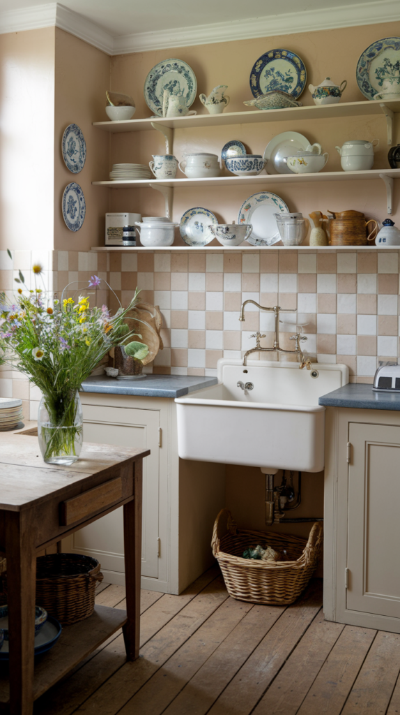 Soft curtains in cottage window