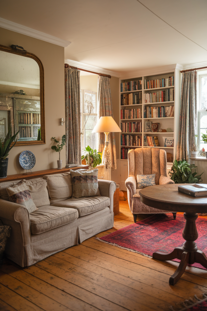 Patchwork quilt on bed