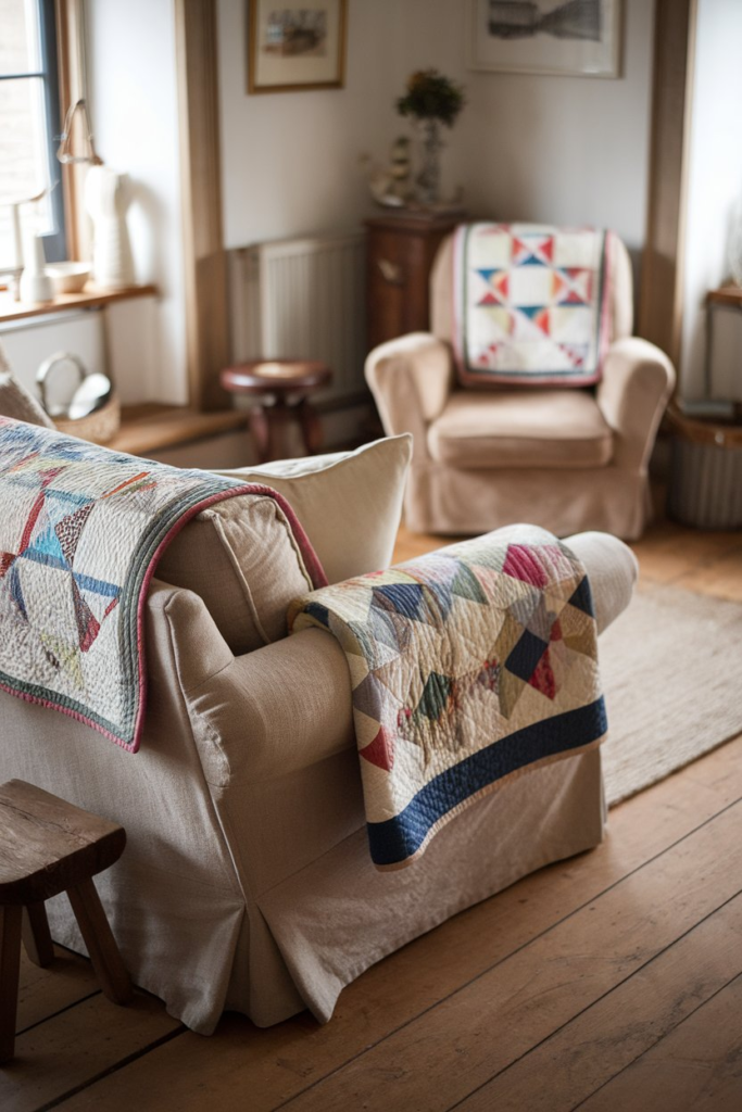 Roll-top bathtub in cottage bathroom