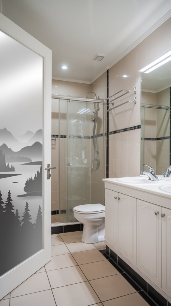 Glass panel interior door