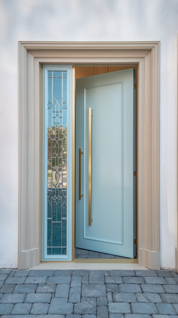 Hand-carved wooden door