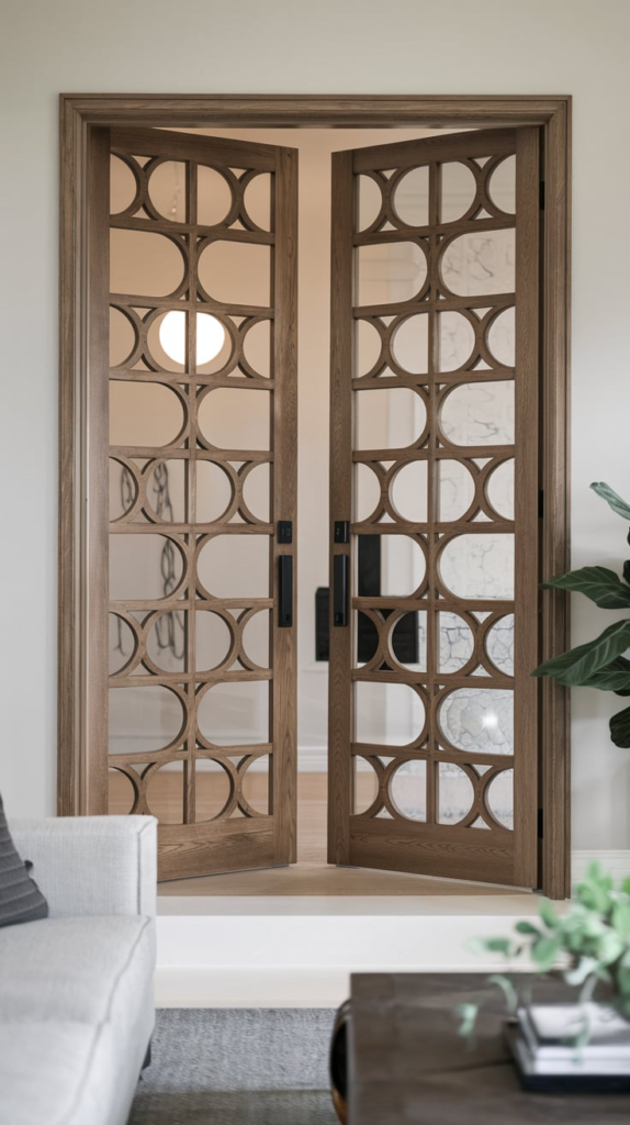 Half-glazed door with glass panels