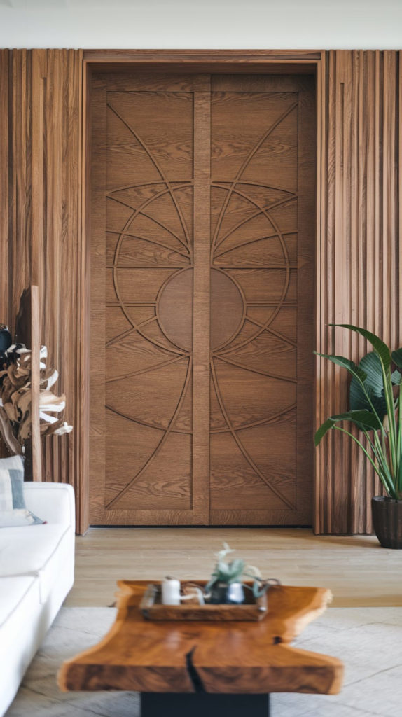 Fabric-covered interior door