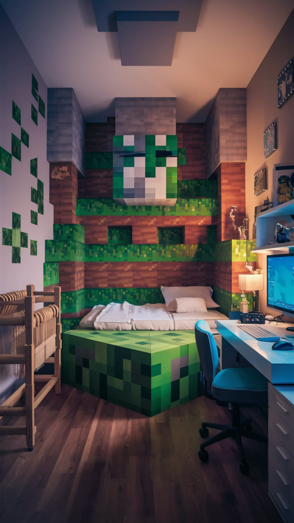 Indoor garden in Minecraft house